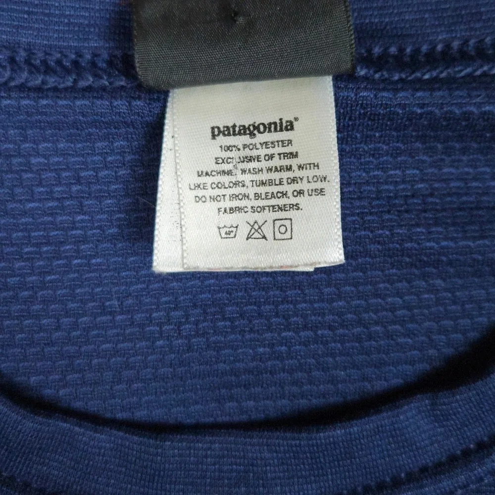 Patagonia‎ Mens Large Blue Capilene Long Sleeve Shirt Base Layer Hiking Thermal